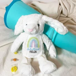 Kuscheltier Schultüte Löwe Teddy Hase Katze Eule Schulanfang Plüschtier personalisiert mit Schulkind Name