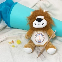 Kuscheltier Schultüte Löwe Teddy Hase Katze Eule Schulanfang Plüschtier personalisiert mit Schulkind Name