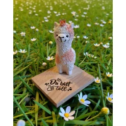 Lama aus Raysin mit Krone und Spruch 