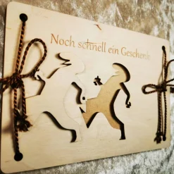 Last Minute Geschenk! Geldgeschenkkarten für versch. Anlässe aus Birken-/MDF-Holz, Lasergravur, personalis.