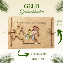 Last Minute Geschenk! Geldgeschenkkarten für versch. Anlässe aus Birken-/MDF-Holz, Lasergravur, personalis.