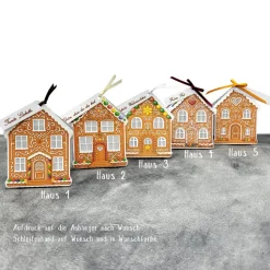"Lebkuchenhaus" Lichthaus – Handgemachte Tischdeko, Gastgeschenk & Platzkarte für LED-Teelichter