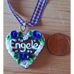 Lebkuchenherz Kette handmodelliert – Oktoberfest Schmuck Dirndl Tracht | Pfullinger Engele