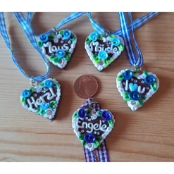 Lebkuchenherz Kette handmodelliert – Oktoberfest Schmuck Dirndl Tracht | Pfullinger Engele