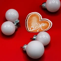 Lebkuchenherz Vinylsticker – weißer Weihnachtsaufkleber | Aquarell Illustration handgemacht