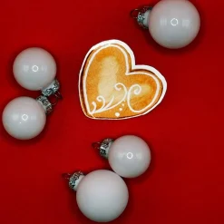 Lebkuchenherz Vinylsticker – weißer Weihnachtsaufkleber | Aquarell Illustration handgemacht