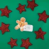 Lebkuchenmann Geschenketikett Vinylsticker – beschriftbarer Weihnachtsaufkleber für Geschenke