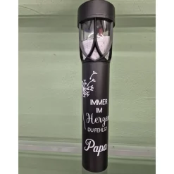 LED Solar Licht Trauer mit Spruch und Motiv - personalisiert