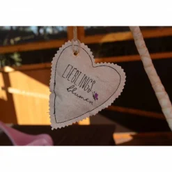 Leinen Herzanhänger Anhänger Lavendel