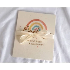 Leporello Baby Fotoalbum echtes Leinen personalisierbar Design Pfeil