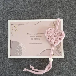 Lesezeichen Herz II aus Textilgarn gehäkelt