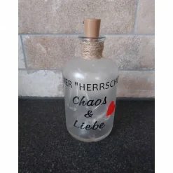 Leuchtflasche LED Chaos & Liebe