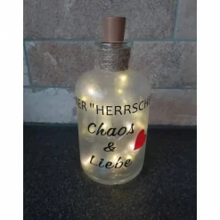 Leuchtflasche LED Chaos & Liebe