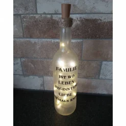 Leuchtflasche LED Familie Leben Liebe