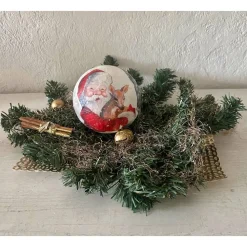 Leuchtkugel 10 cm ️ Einzigartig Geschenk  upcycling  Unikat - Weihnachtsmann mit Rehkitz