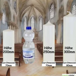 Licht der Auferstehung – Handgefertigte Osterkerze mit Kreuz, Segelschiff, Sonne, Alpha & Omega