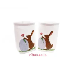 Lichtbeutel...Vasenhusse... kleiner Osterhase... weiß...hellblau