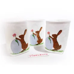 Lichtbeutel...Vasenhusse... kleiner Osterhase... weiß...hellblau