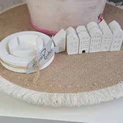 Lichterkranz Teelichthalter Häuserkranz mit 11 Minihäusern aus Raysin