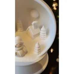 Lichterzauber im Winterwald: Exklusive 3D-gedruckte Schneekugel-Dekoration aus PLA – Nikolaus & Schneemann