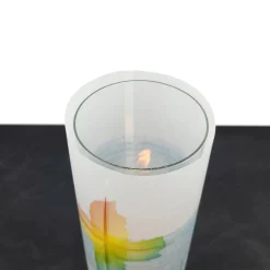 Lichthülle Aquarell-Kreuz für Konfirmation, Kommunion & Firmung – Personalisierbare Deko aus Transparentpapier