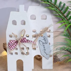 Lichthäuser Grachtenhäuser im 2 er Set | weiße Raysin Deko Häuser | Stadthäuser | Geschenkidee | Hygge Scandi style
