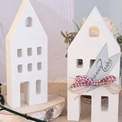 Lichthäuser groß weiß 2er Set im Raysin Hygge Scandi style