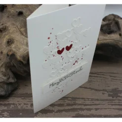 Liebeskarte zum Valentinstag – Handgemachte Grußkarte für deinen Herzensmensch, A6, mit Herzen