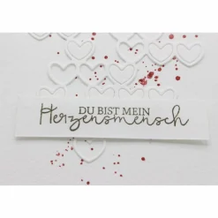 Liebeskarte zum Valentinstag – Handgemachte Grußkarte für deinen Herzensmensch, A6, mit Herzen