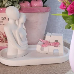 Liebespaar Brautpaar auf Tablett | Geschenk für Paare | Hochzeitsgeschenk | Scandi Style | moderne Raysin Deko weiß