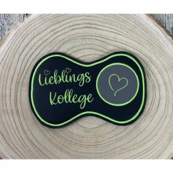 Lieblingskollege - Glasuntersetzer - Tassenuntersetzer aus Kunstleder bestickt - Geschenk für den Kollegen - Arbeit