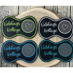 Lieblingskollege - Glasuntersetzer - Tassenuntersetzer aus Kunstleder bestickt - Geschenk für den Kollegen - Arbeit