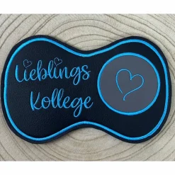 Lieblingskollege - Glasuntersetzer - Tassenuntersetzer aus Kunstleder bestickt - Geschenk für den Kollegen - Arbeit