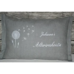 Lieblingsmensch Leinenkissen mit Pusteblume,bestickt, personalisierbar