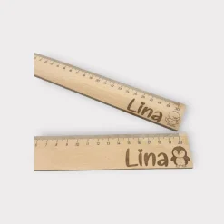 Lineal aus Holz mit Personalisierung - süße Motive für Kinder