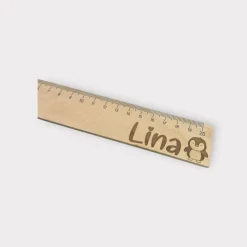 Lineal aus Holz mit Personalisierung - süße Motive für Kinder