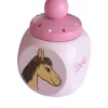 Lockendose,Holzdose mit Schraubverschluß Pony rosa