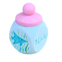 Lockendose,Holzdose mit Schraubverschluss   „Meerjungfrau “