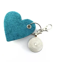 London Eye Kirmes Riesenrad Schlüsselanhänger mit Filzherz Cabochon Geschenk für sie