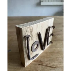 Love kleines Holzschild mit Botschaft, Upcycling, Spruchschild, kleines Geschenk