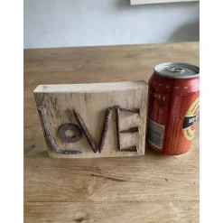 Love kleines Holzschild mit Botschaft, Upcycling, Spruchschild, kleines Geschenk