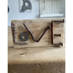Love kleines Holzschild mit Botschaft, Upcycling, Spruchschild, kleines Geschenk