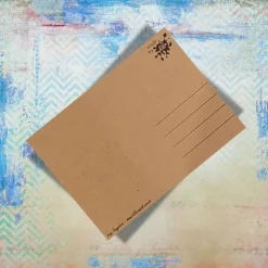 Love you Postkarte – Aquarell Herz auf Kraftpapier | Valentinstag, Muttertag, Hochzeitstag, Jahrestag