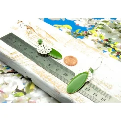 Lässige elegante Ohrhänger aus Emaille & Silber in Grün – Geschenkidee für Frauen