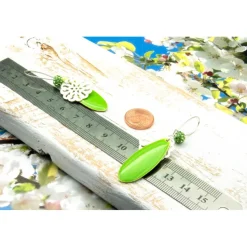 Lässige elegante Ohrhänger aus Emaille & Silber in Grün – Geschenkidee für Frauen