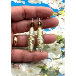 Lässige kleine Ohrhänger aus Glas & Silber in grün – Geschenkidee, Brautschmuck für Frauen