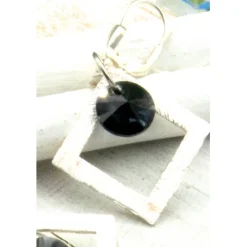 Lässige Unikat Ohrhänger aus Glas & Silber in grau – Geschenkidee für Frauen, Ostern