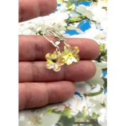 Lässige Unikat Ohrhänger aus Glas & Silber in crystal– Geschenkidee für Frauen, Ostern