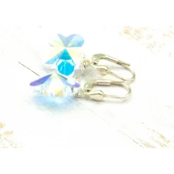 Lässige Unikat Ohrhänger aus Glas & Silber in crystal– Geschenkidee für Frauen, Ostern