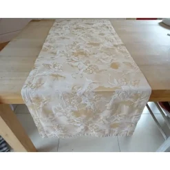 Läufer in goldenem Engel-Dekor. 140 x 45 cm